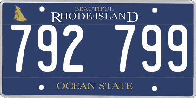 RI license plate 792799