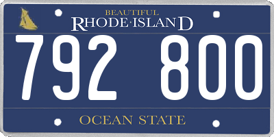 RI license plate 792800