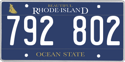 RI license plate 792802