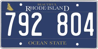 RI license plate 792804