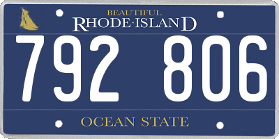 RI license plate 792806