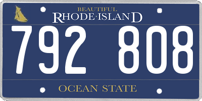 RI license plate 792808