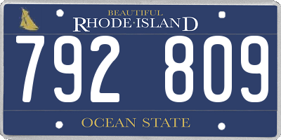RI license plate 792809
