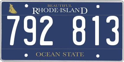 RI license plate 792813