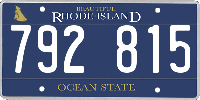 RI license plate 792815