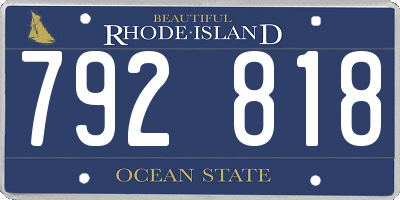 RI license plate 792818