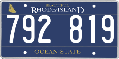 RI license plate 792819