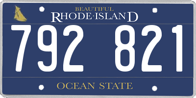 RI license plate 792821