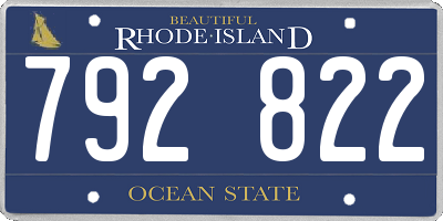 RI license plate 792822