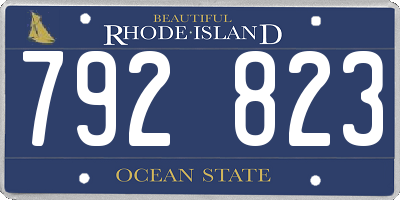 RI license plate 792823