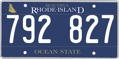 RI license plate 792827