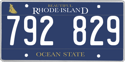 RI license plate 792829