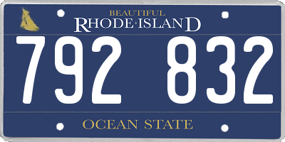 RI license plate 792832