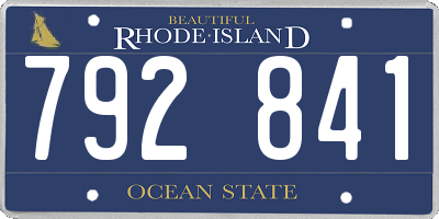RI license plate 792841