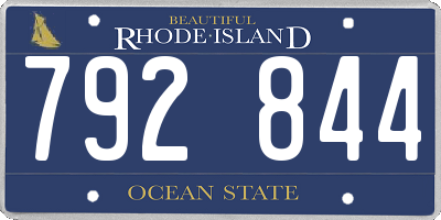 RI license plate 792844