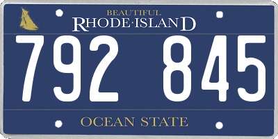 RI license plate 792845