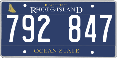 RI license plate 792847