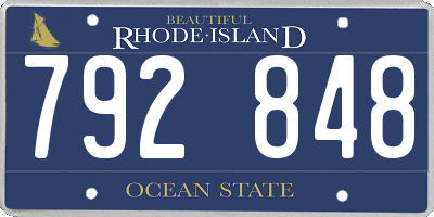 RI license plate 792848
