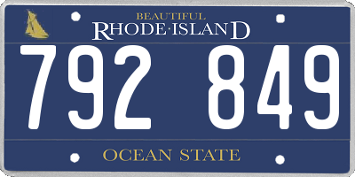 RI license plate 792849