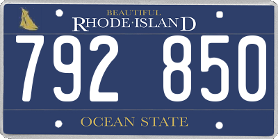 RI license plate 792850