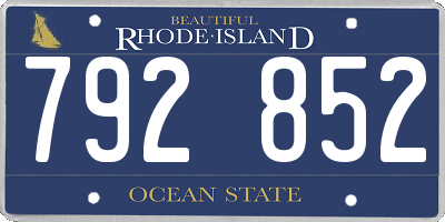 RI license plate 792852