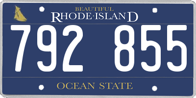 RI license plate 792855