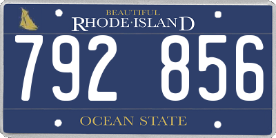 RI license plate 792856