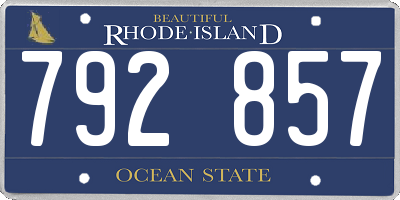 RI license plate 792857