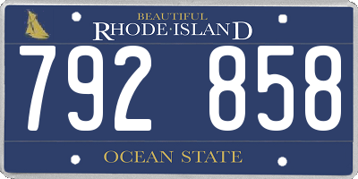 RI license plate 792858