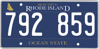 RI license plate 792859