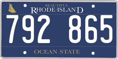 RI license plate 792865