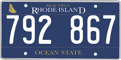 RI license plate 792867