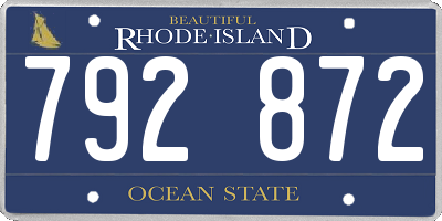 RI license plate 792872