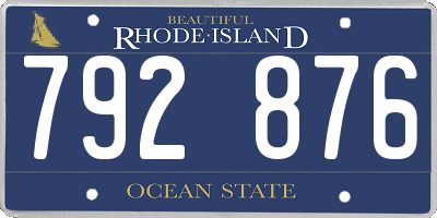 RI license plate 792876