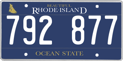 RI license plate 792877