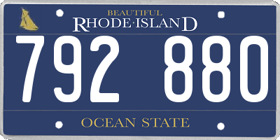 RI license plate 792880