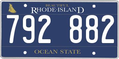RI license plate 792882