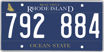 RI license plate 792884