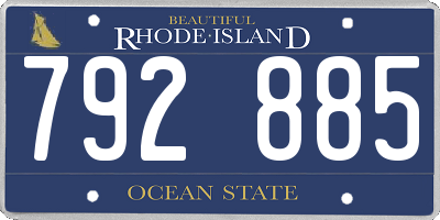 RI license plate 792885