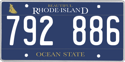RI license plate 792886