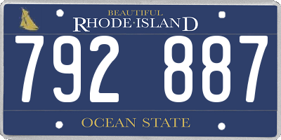 RI license plate 792887