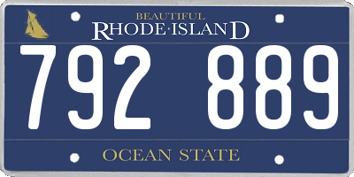 RI license plate 792889