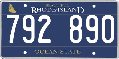 RI license plate 792890