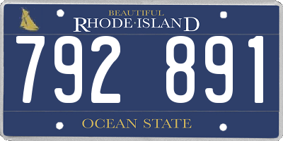 RI license plate 792891