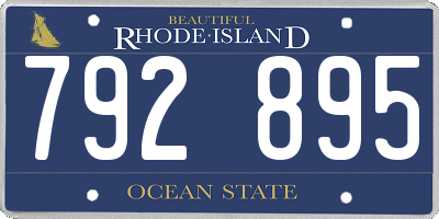 RI license plate 792895