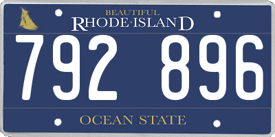 RI license plate 792896