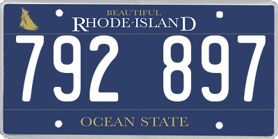 RI license plate 792897