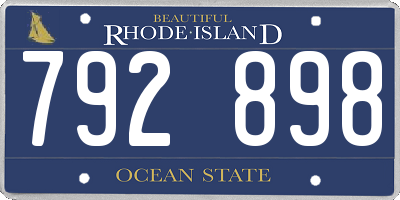 RI license plate 792898