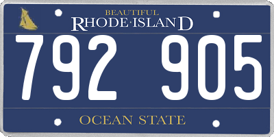 RI license plate 792905