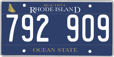 RI license plate 792909